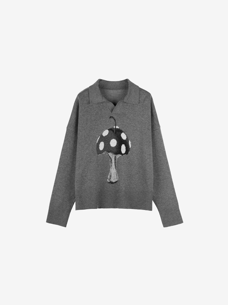 Pop Mushroom Polo-neck Knit