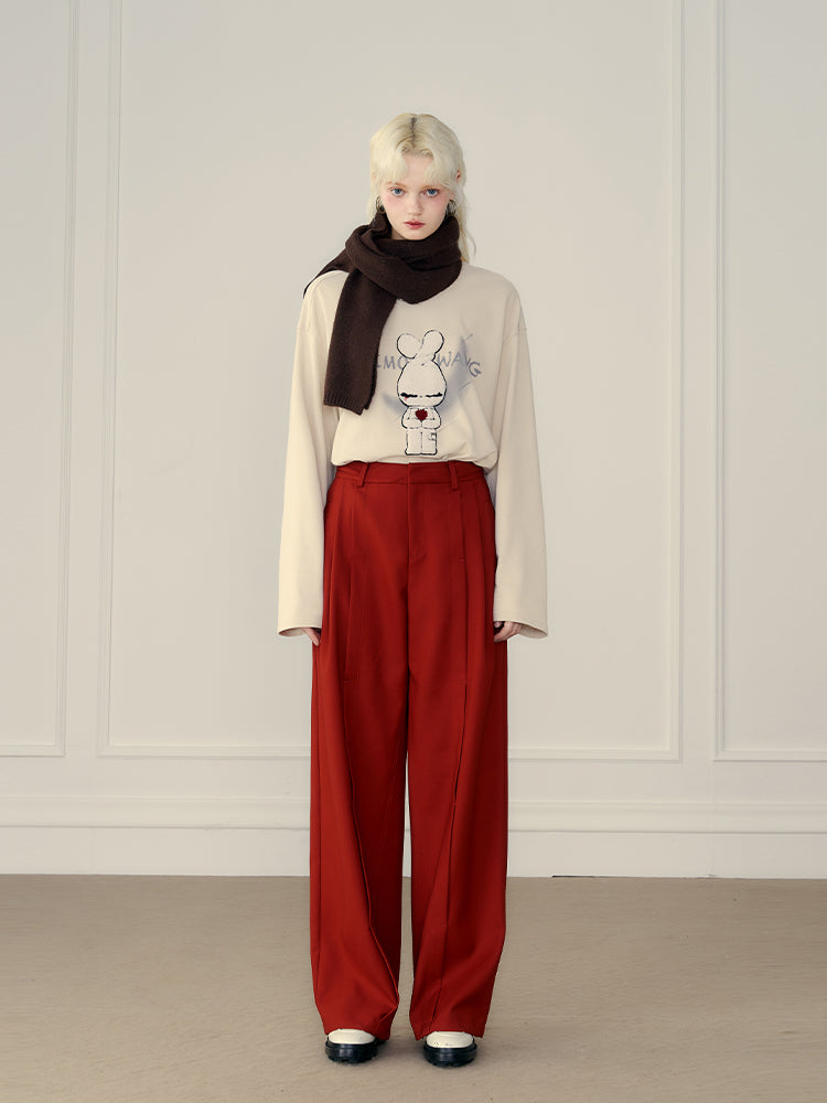 Classic Wide-Leg Neat Pants