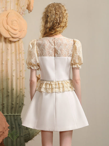 Lace Feminine Sheer Ribbon Frill Derss