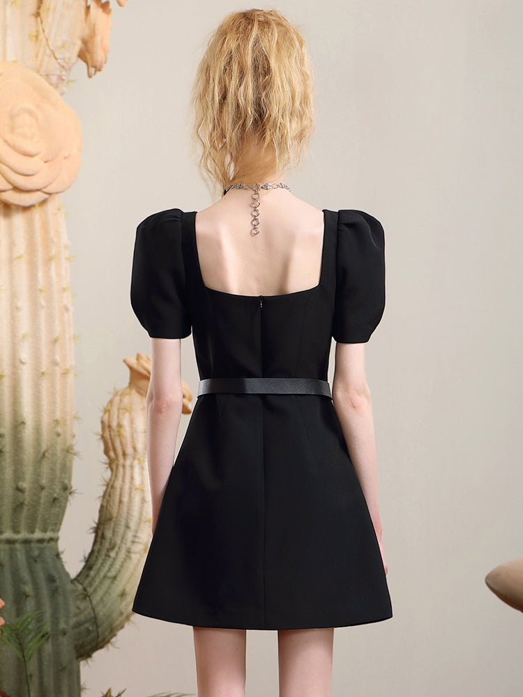Puff Sleeve A-line Dress main image 0