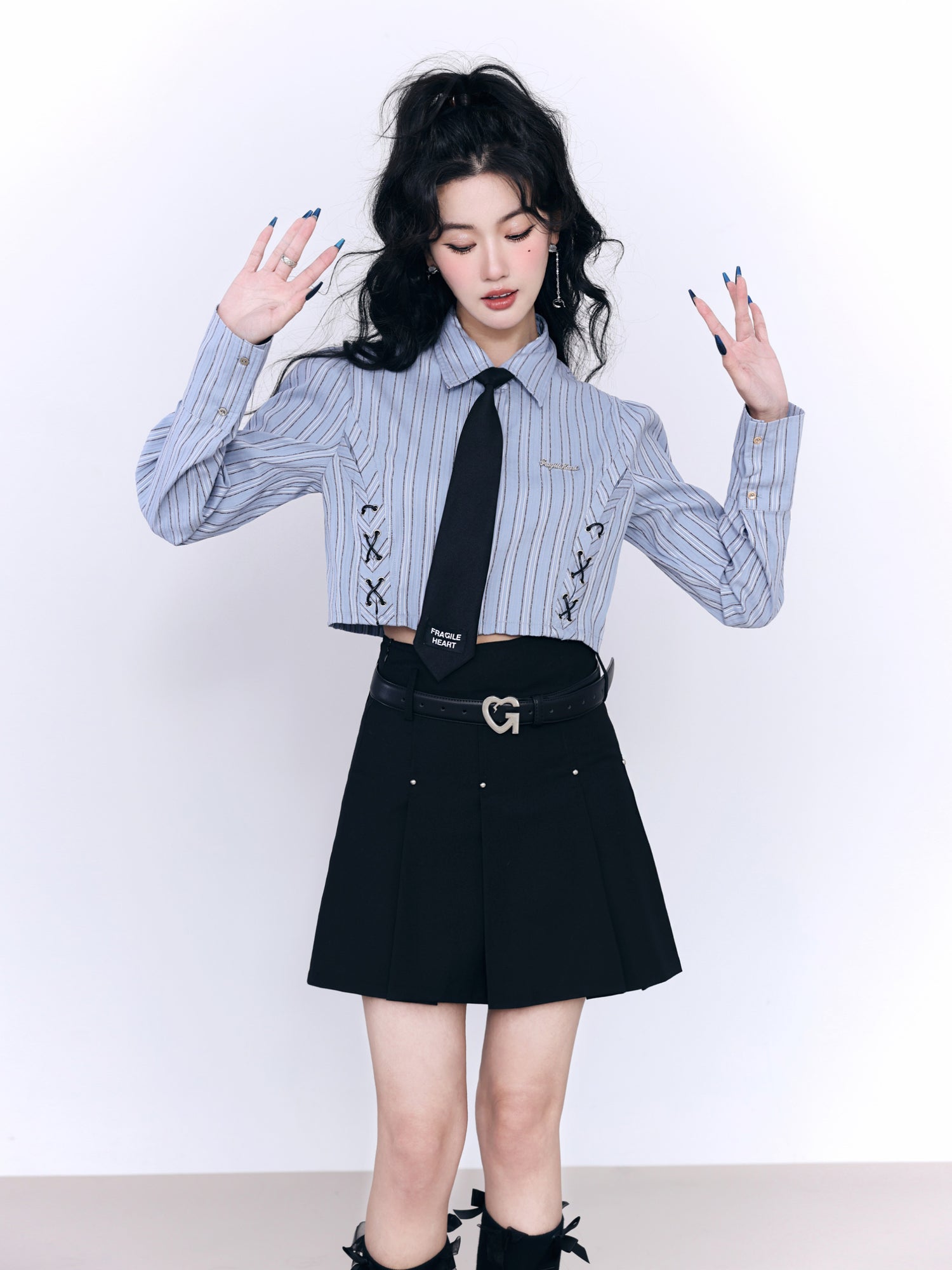 College Casual Short Shirt＆Skirt