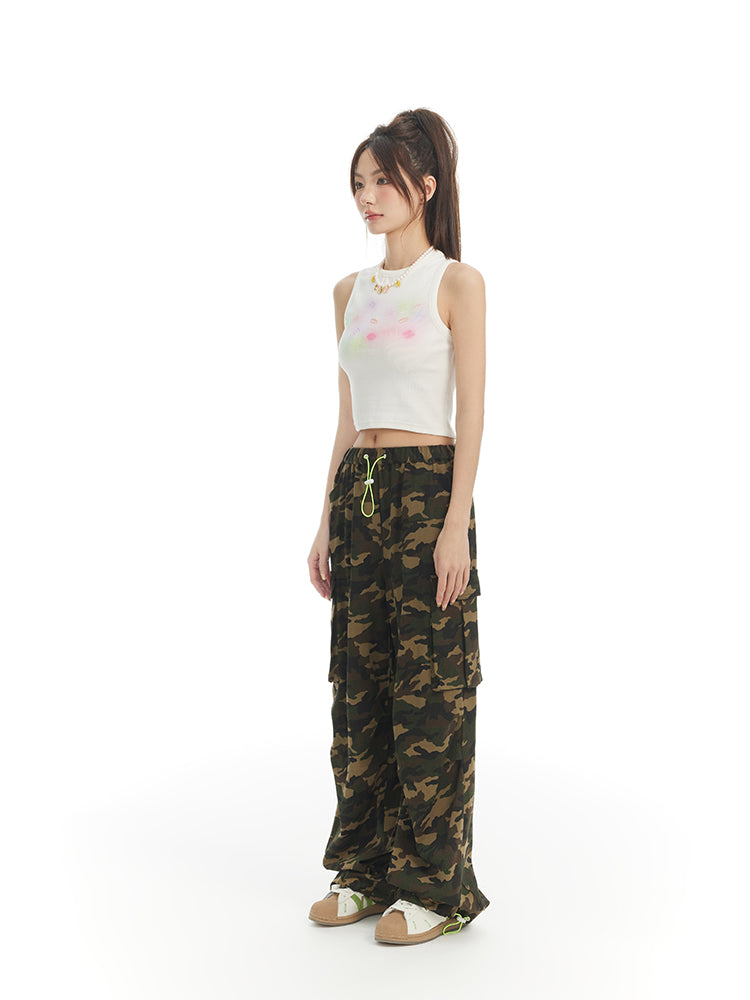 Camouflage Wild Straight Casual Loose Pants