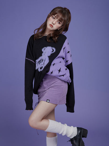 Oversize Bear Star Asymmetry Knit