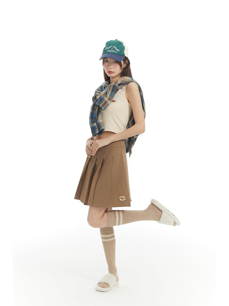 Plearts Flare Short Casual Skirt