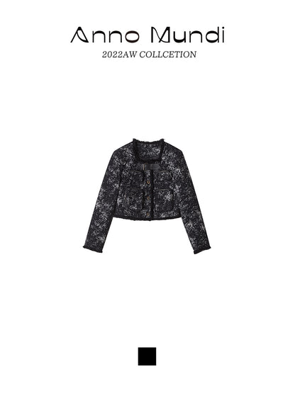 Speckte Vintage Quasten Short Jacket