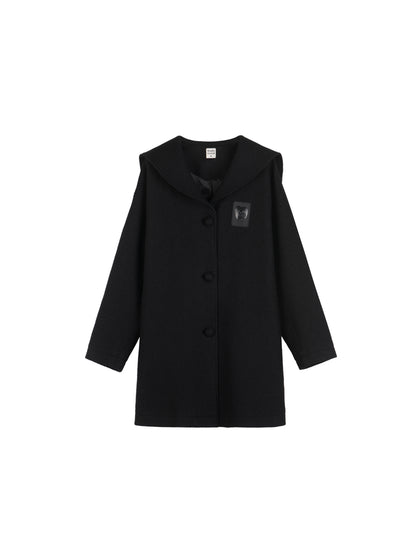 Sailor-Collar Long College Coat