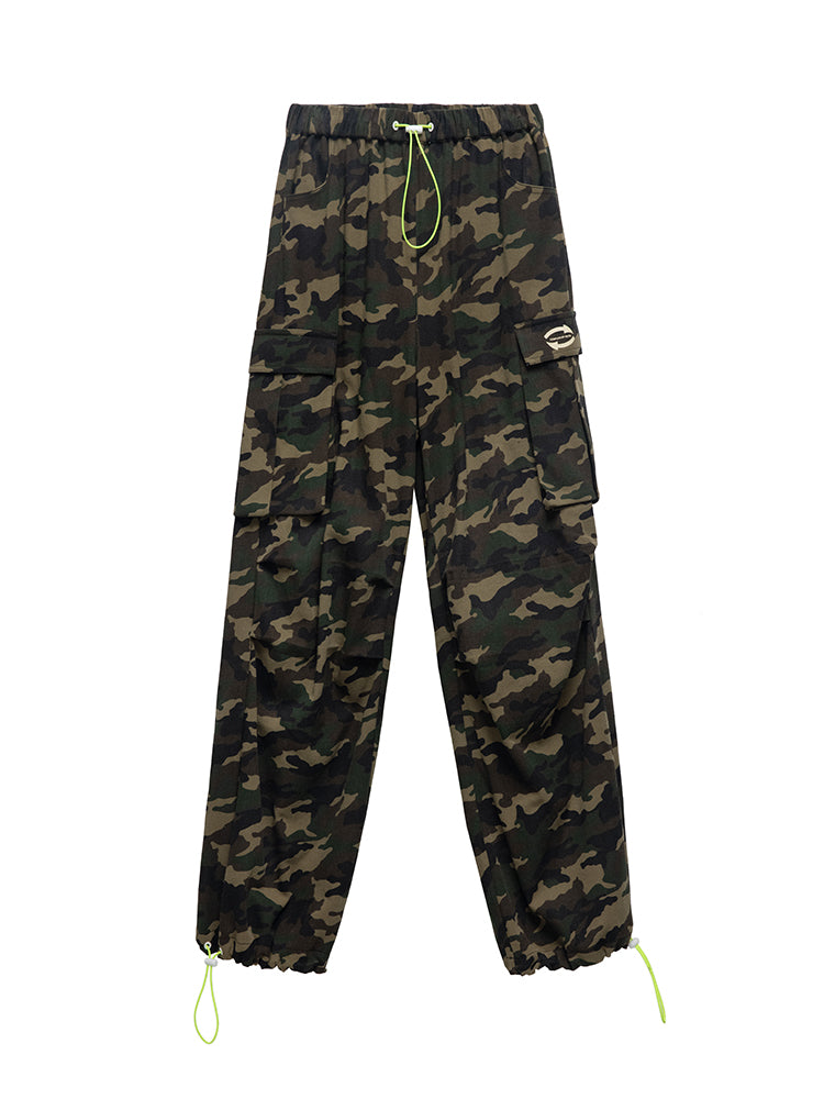 Camouflage Casual Gaudy Side-Pocket Pants