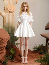 A LINE FRILL DRESS SOLAR FLARE