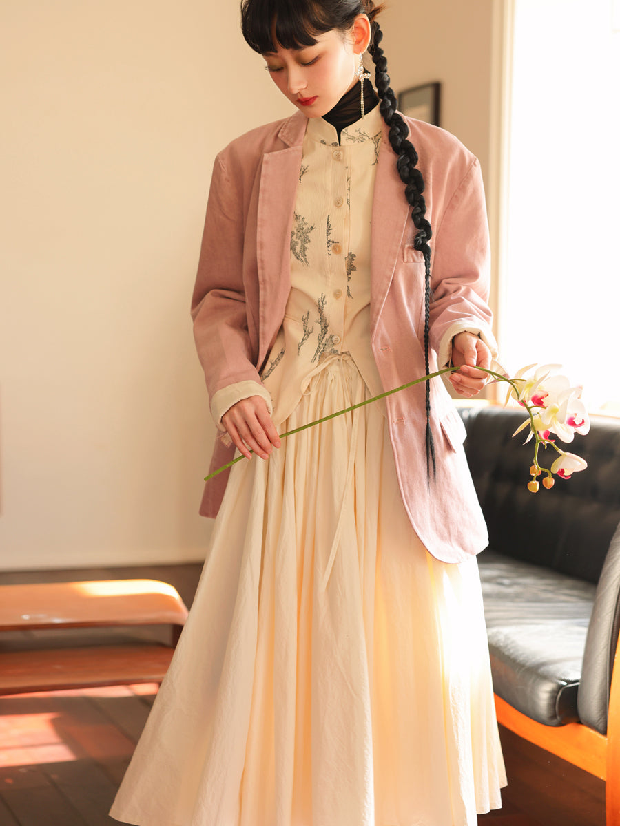 Fluffily Natural Classy Long-Skirt