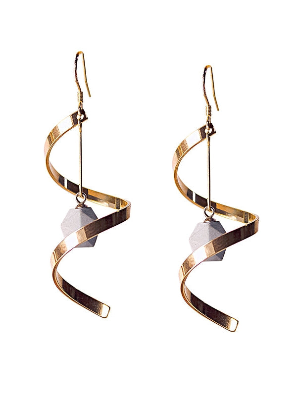 Asymmetric Metal Ball Earrings