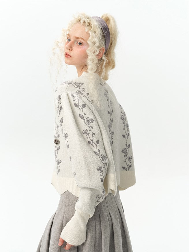 Rose IRREGULAR FLOWER SCALLOP SWEATER KNIT