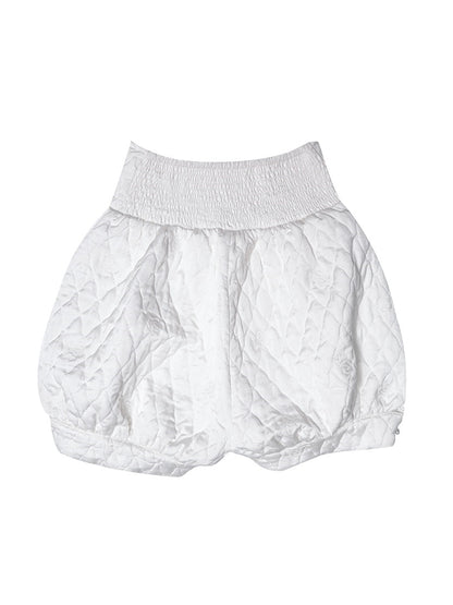 Cute High-waist Quilting Balloon Short-pants