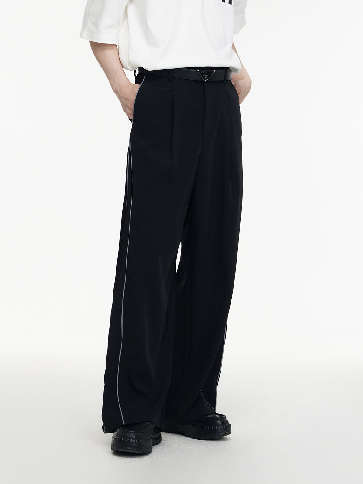 Tuxedo Black Dress Pants VELVET Side Line Mens Slacks Trouser Flat Front By  AZAR | eBay