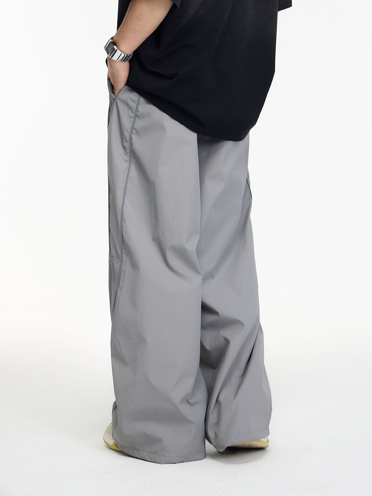 Unisex Plain Loose Relax Casual Wide-Pants