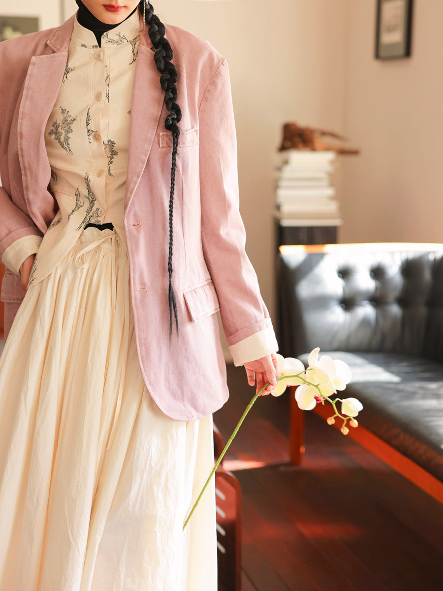 Fluffily Natural Classy Long-Skirt