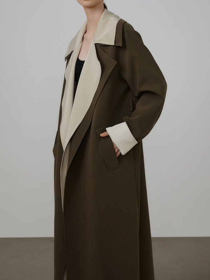 Mature 2-size Bi-color Trench-coat