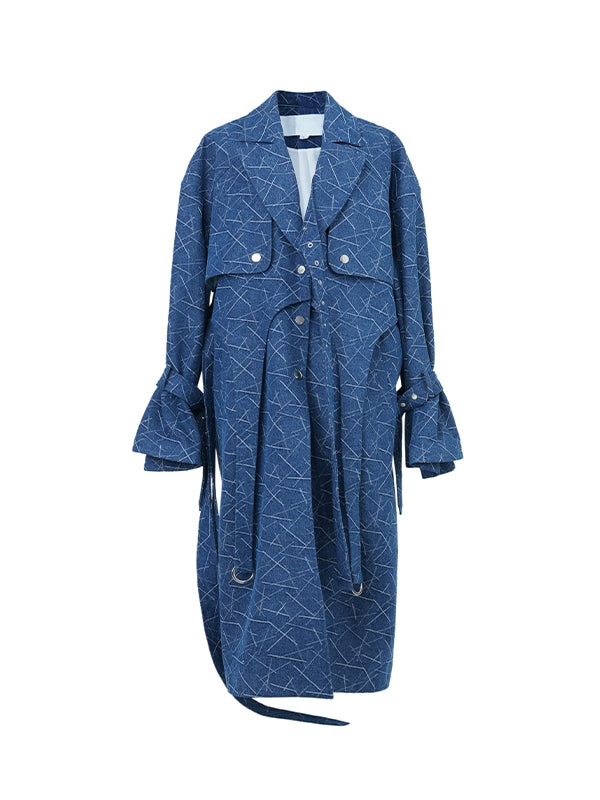 Denim Long Belt Nichi Coat