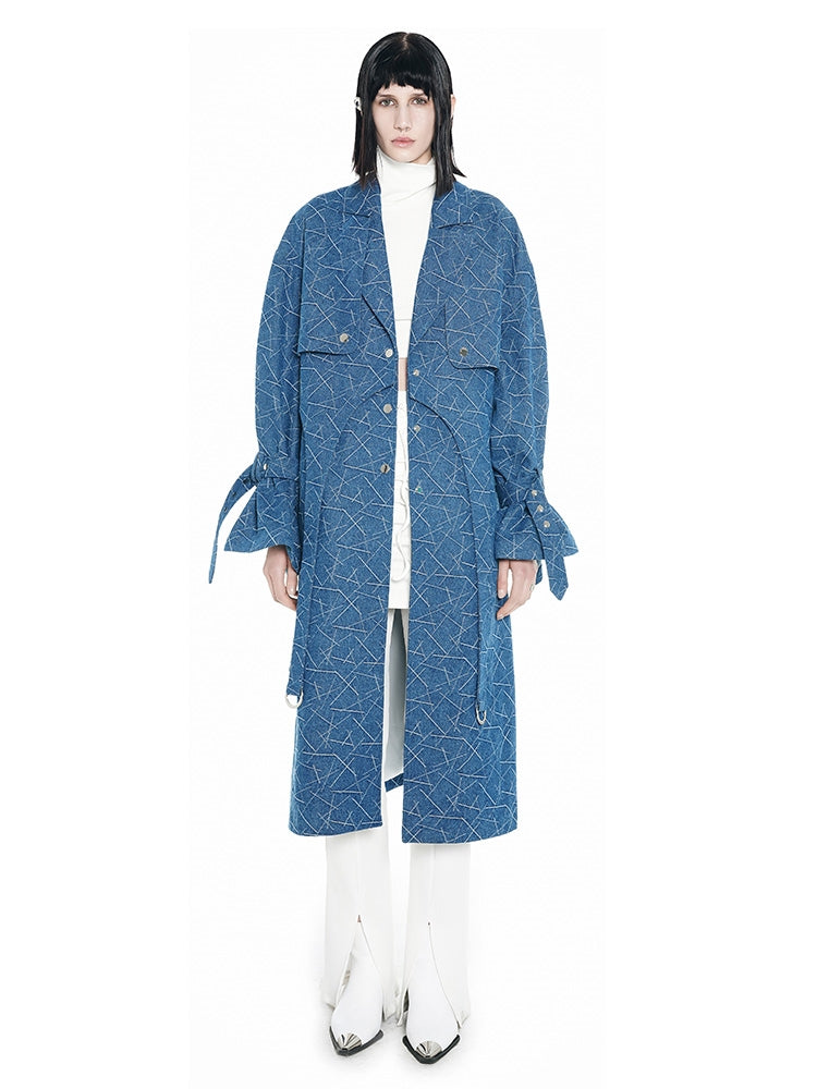 Denim Long Belt Nichi Coat