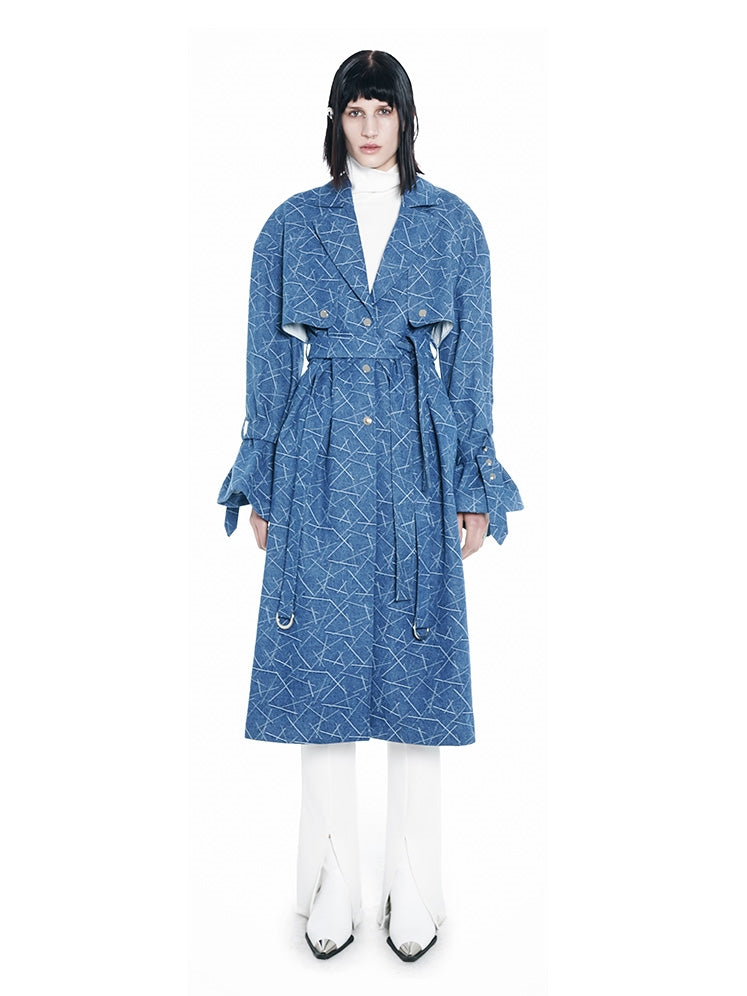 Denim Long Belt Nichi Coat