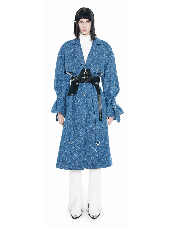 Denim Long Belt Nichi Coat