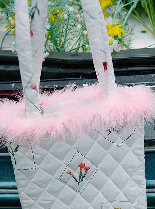 Flower fur bag sale