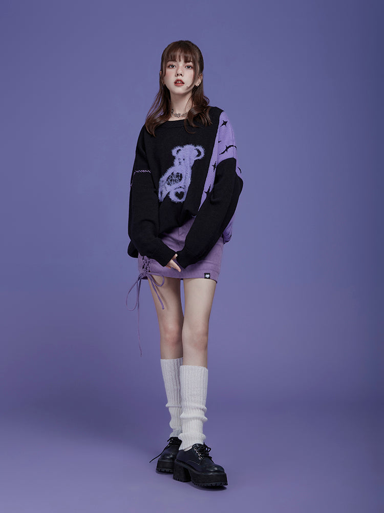 Oversize Bear Star Asymmetry Knit