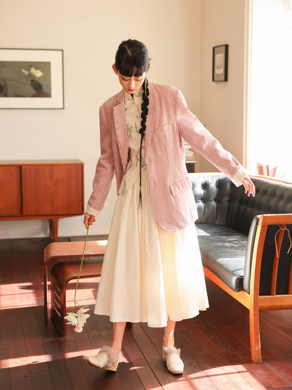 Fluffily Natural Classy Long-Skirt