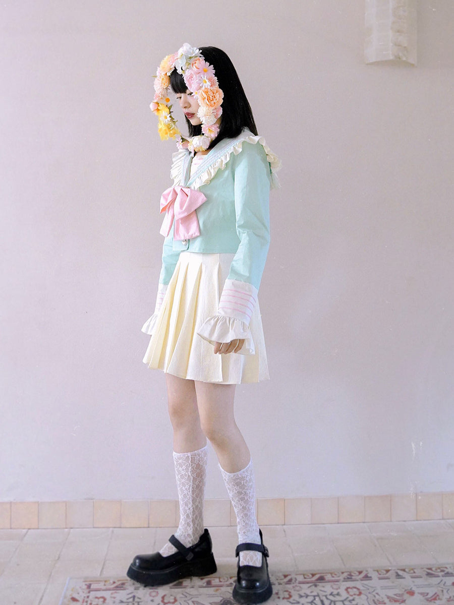 Sailor Frill Retro Ribbon Cropped Jacket