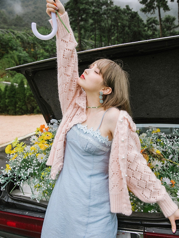 Sweater Pearl Knit Cardigan