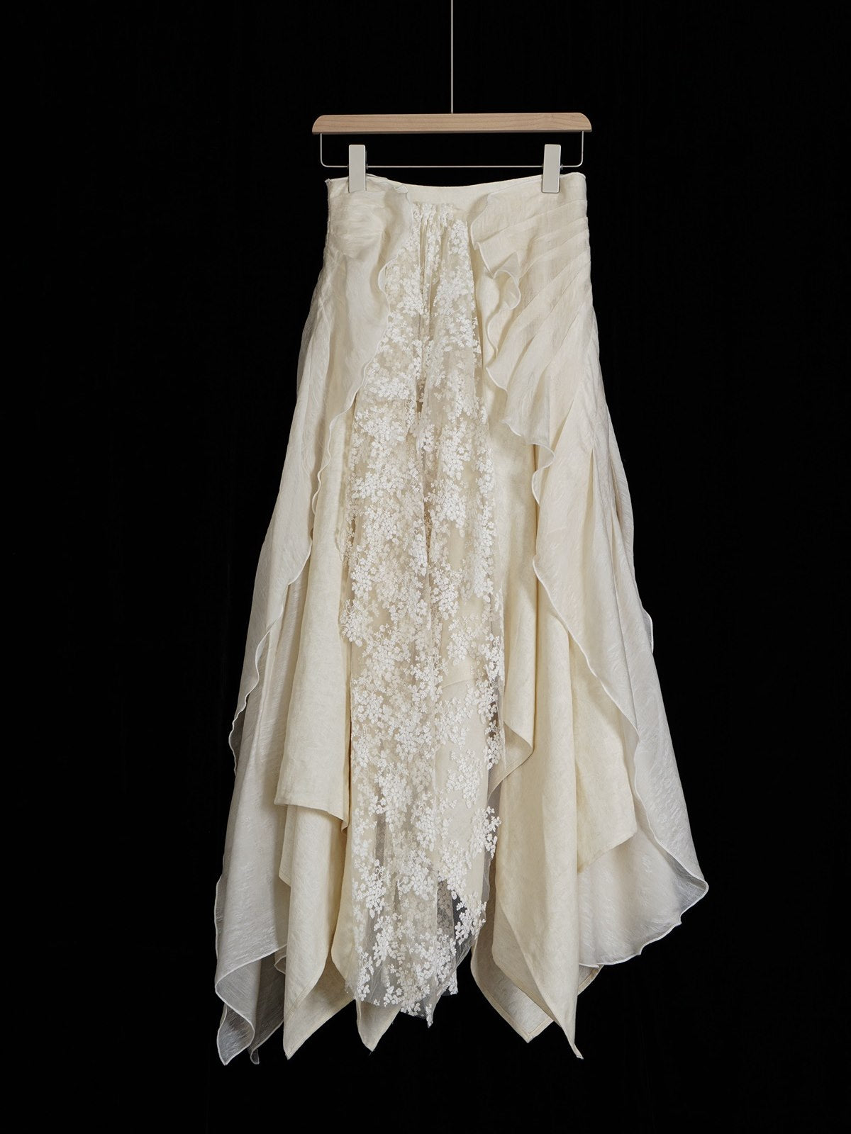 Lace Ciffon Asynmmetry Long Skirt