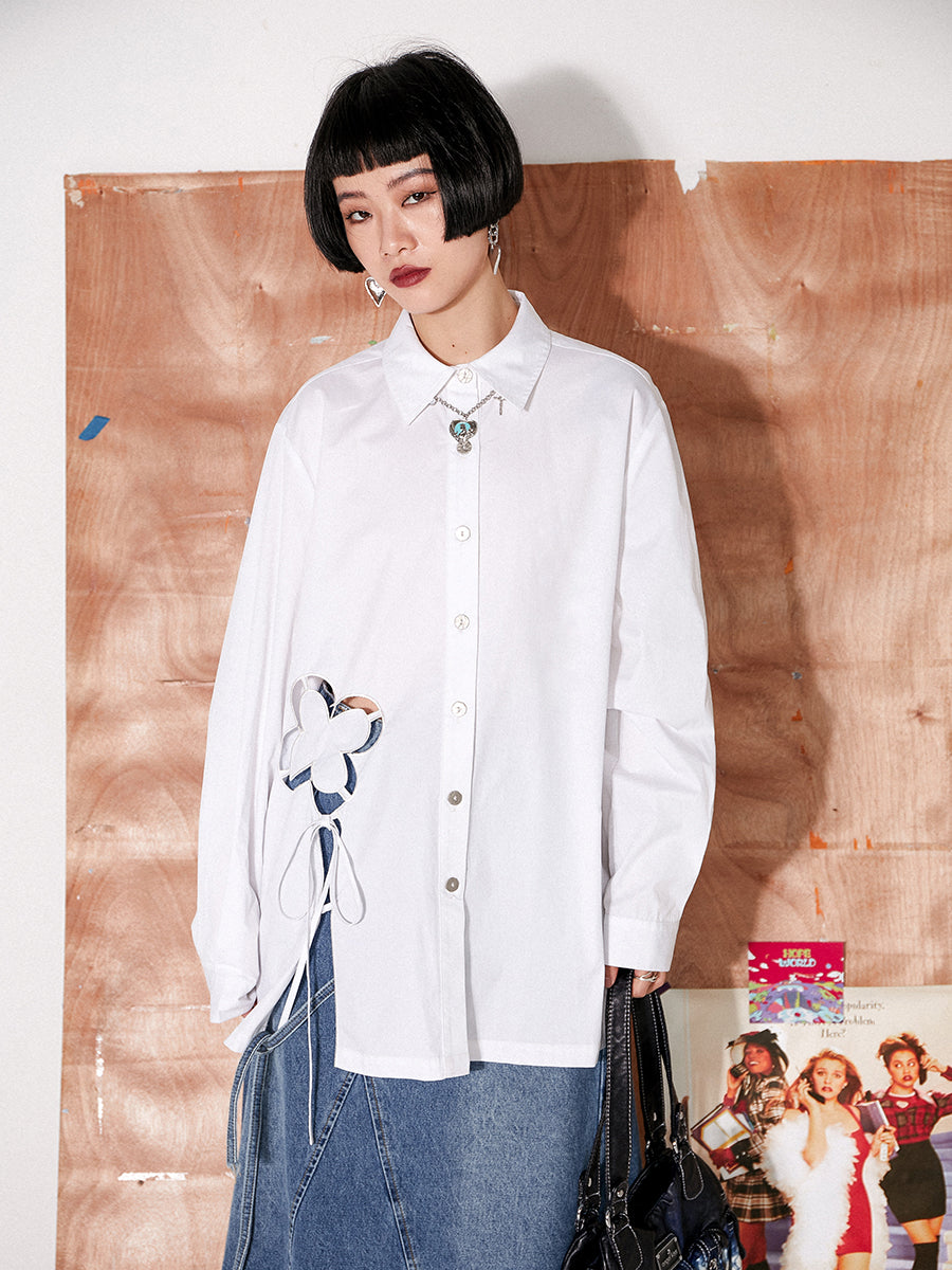 Flower Ribbon Loose Nichi Shirt