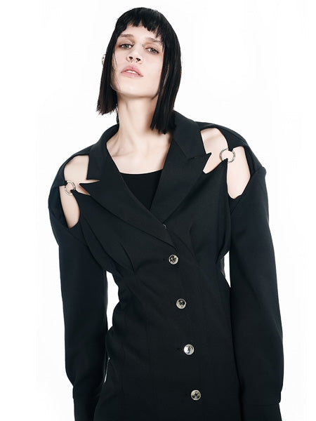 Nichi Ring Open-Shoulder Jacket