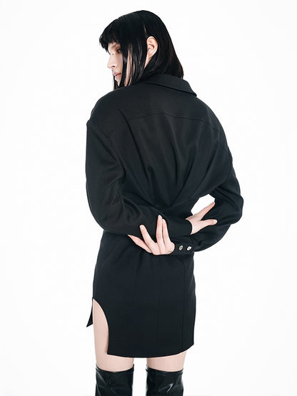 Nichi Ring Open-Shoulder Jacket