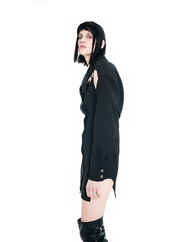 Nichi Ring Open-Shoulder Jacket