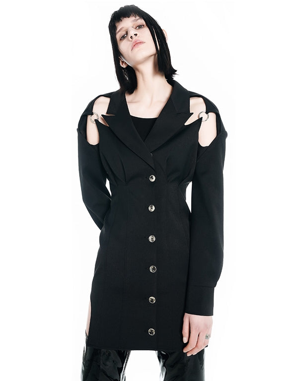 Nichi Ring Open-Shoulder Jacket