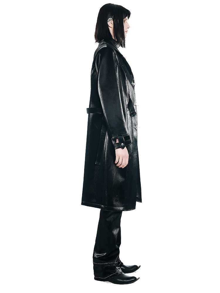 Hook Nichi Leather Long Coat