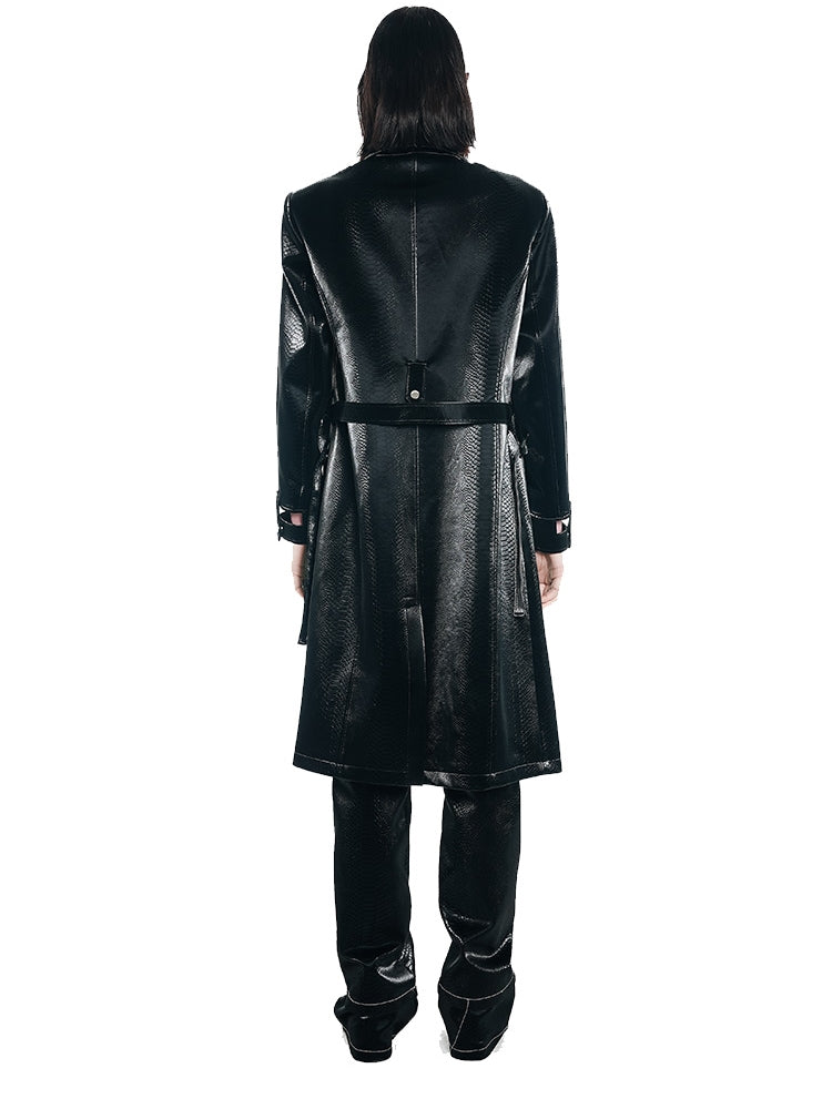 Hook Nichi Leather Long Coat