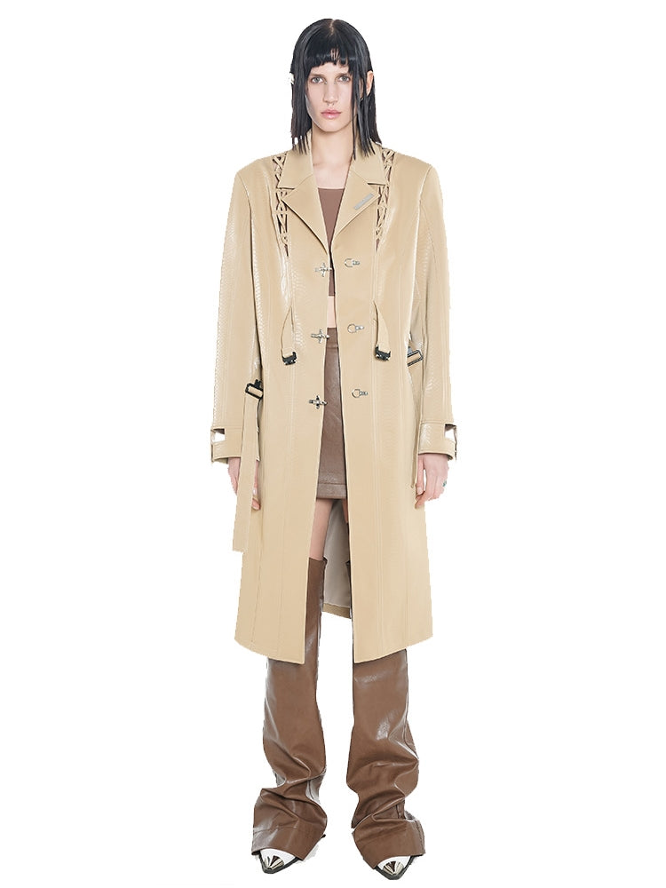 Hook Nichi Leather Long Coat