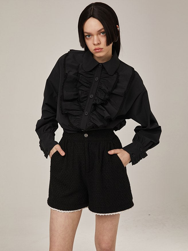 Big-Collar Classical Ruffled Frill Shirt