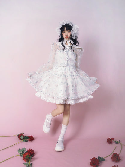 Frill Flower Flare Lolita Skirt