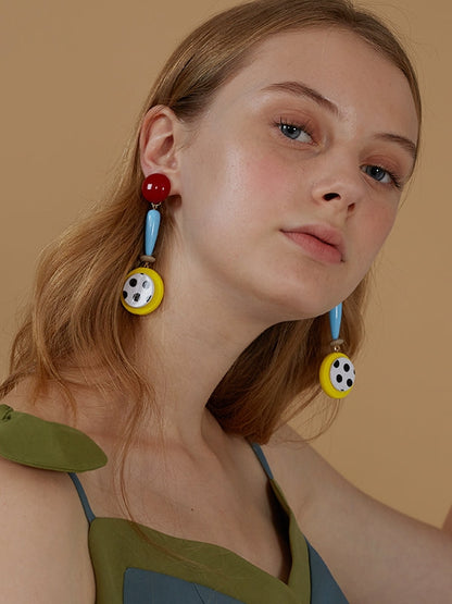 Polka Dot Geometric Earrings