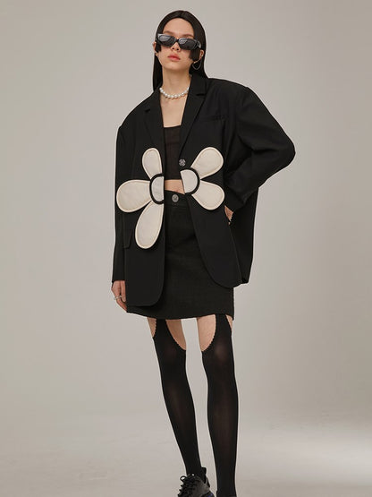 Embroidery Flowers Three-dimensional loose Jacket