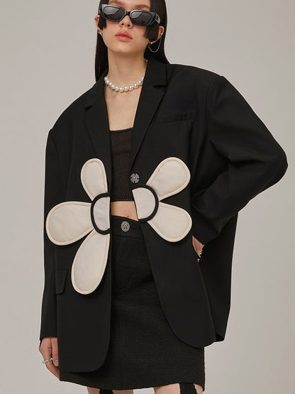 Embroidery Flowers Three-dimensional loose Jacket