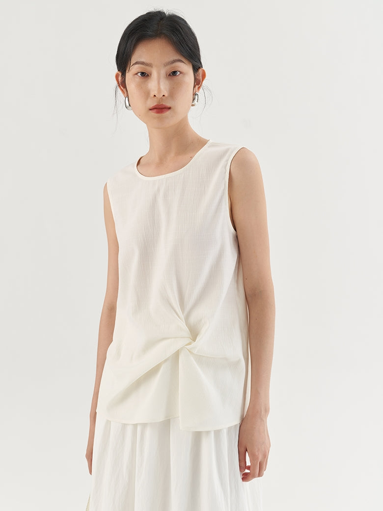 Knot-Front Sleeveless Top