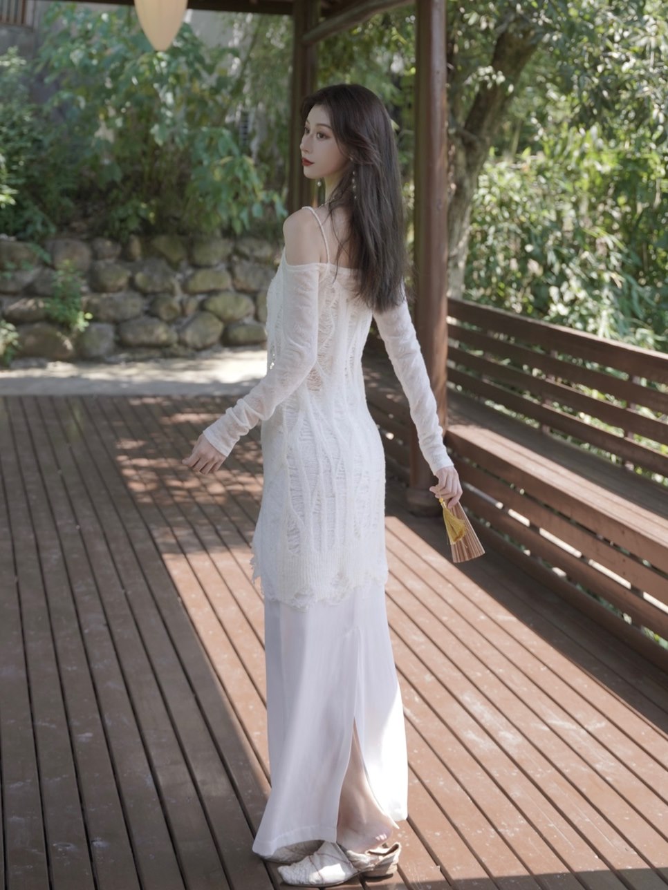 Elegant Long Plain Simple Back-slit Skirt