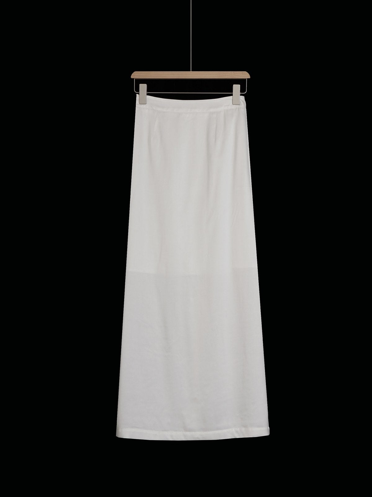 Elegant Long Plain Simple Back-Slit Skirt