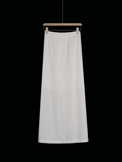 Elegant Long Plain Simple Back-slit Skirt