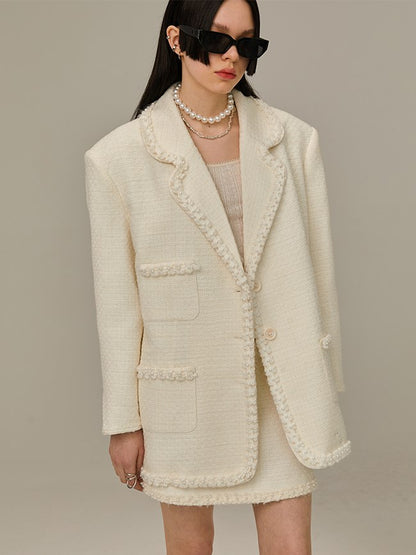 Pearl Tweed Flower Jacket