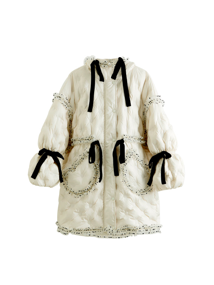 Hoodie en dentelle Dot Jacket de courtepointe mignonne