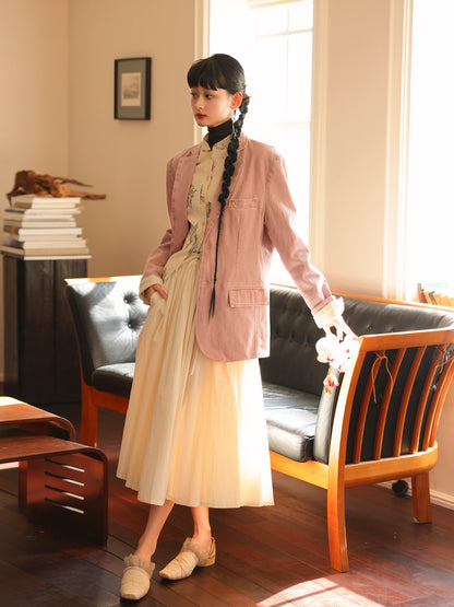 Fluffily Natural Classy Long-Skirt